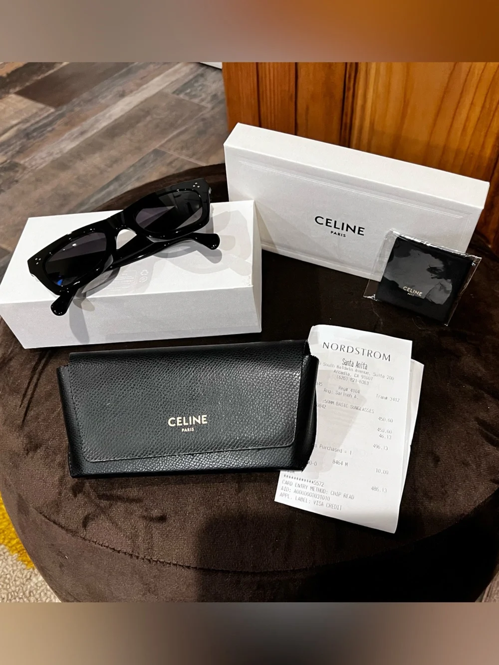 Celine Black Oversized Square Cat-Eye Sunglasses 50MM